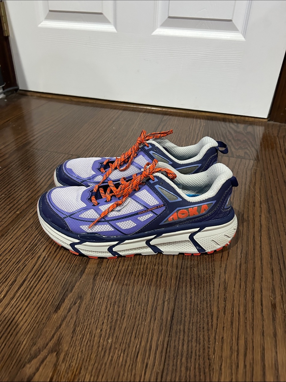 Hoka women’s challenger trail running orange purple shoes sz 8
